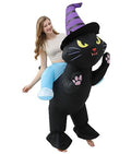 Double Couple Halloween Costume for Adults Kids Inflatable Alien Funny Ride on Blow up Cosplay Costumes for Women Men