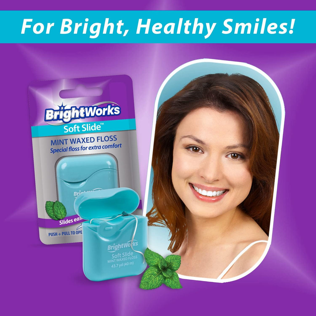 BrightWorks Soft Slide Dental Floss, 43.7 yards (Pack of 4) D442