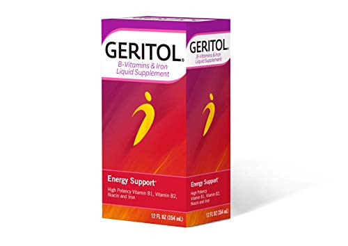 Geritol B-vitamins and Iron Liquid Supplement, 12 oz, 2 Count I143296