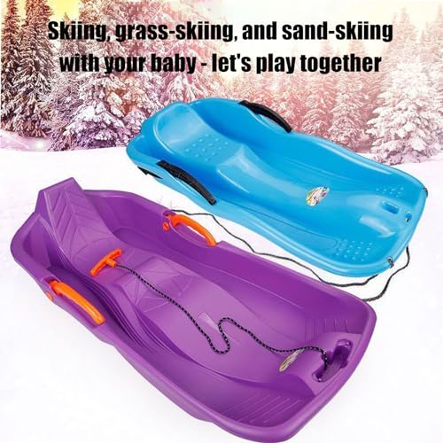 Toboggan Snow Sled with Pull Rope and Handles for Kids and Adults Z33128