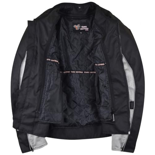 Vance Leather Men's Reflective Mesh Motorcycle Jacket with CE Armor H421370