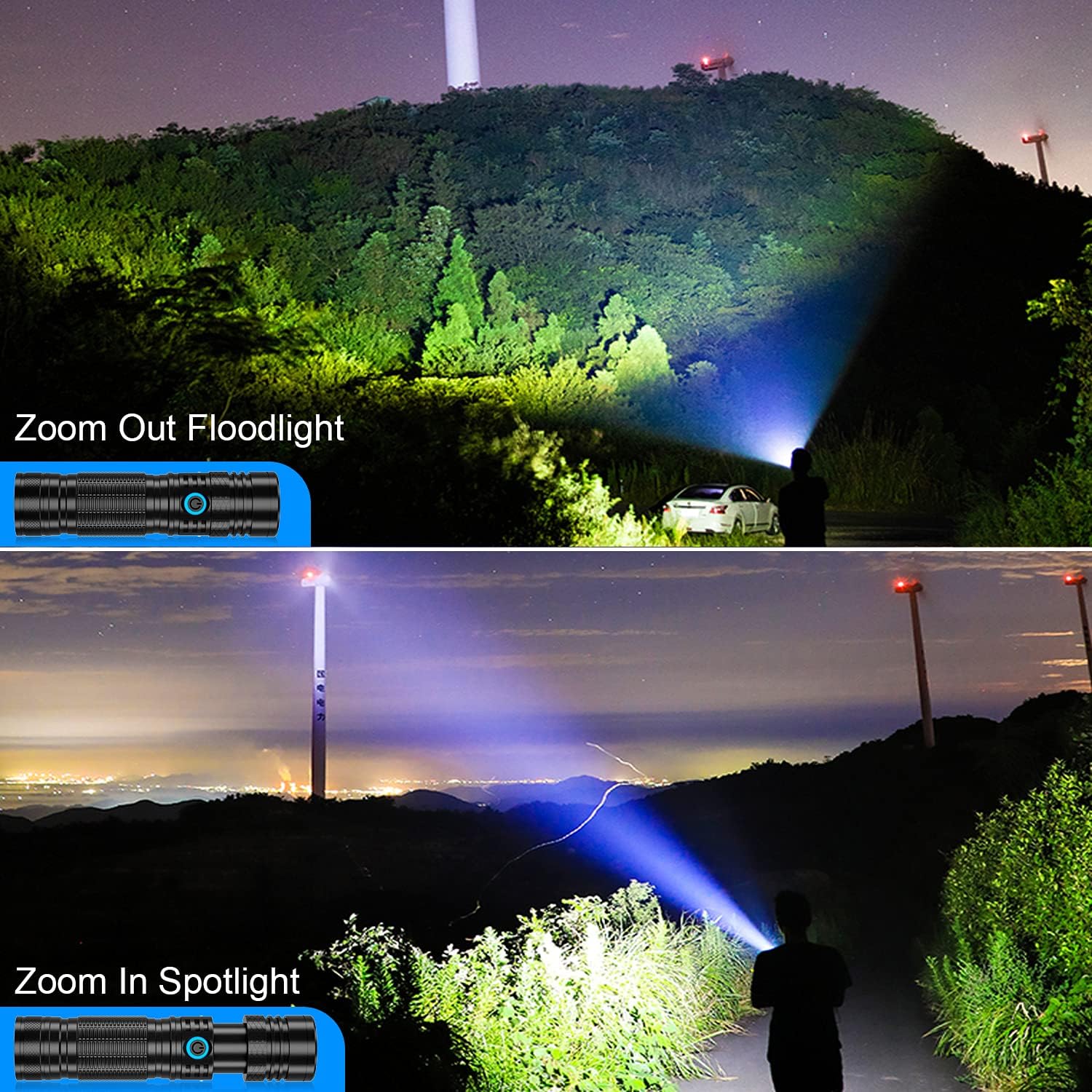 XHP50.2 Rechargeable LED Flashlight, 1200 Lumens, Waterproof D163