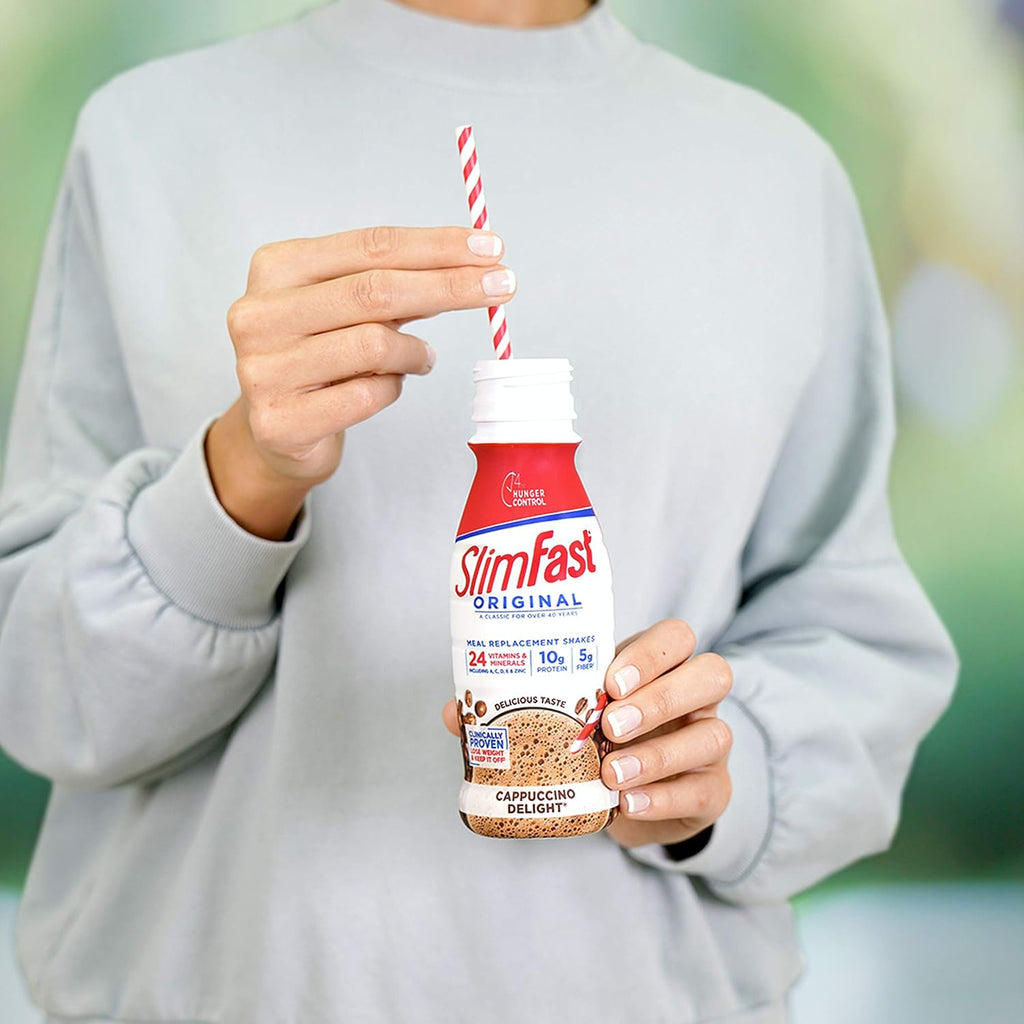 SlimFast Original Cappuccino Delight Meal Replacement Shake, 11 Fl Oz, 8 Count O5339