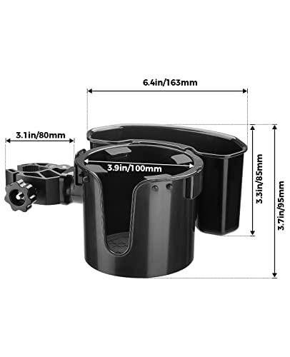 JOYTUTUS Wheelchair Cup Holder with Storage Box for Walker, Rollator, Stroller F57634