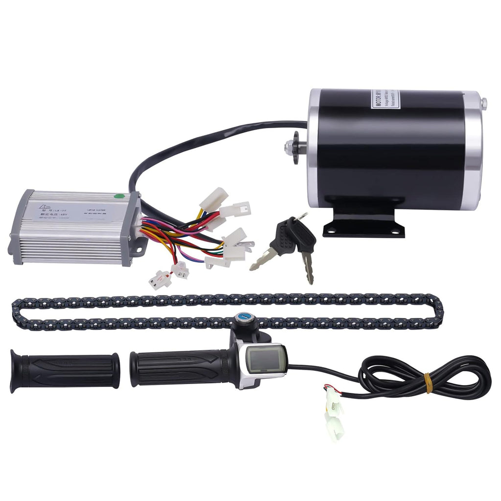 48V 1000W Brush Electric Bicycle Motor, Motor Controller High Speed Electric Motor Kit for Beach Bike E-Bike ATV Go Kart Mini Bikes Motorized Bicycle