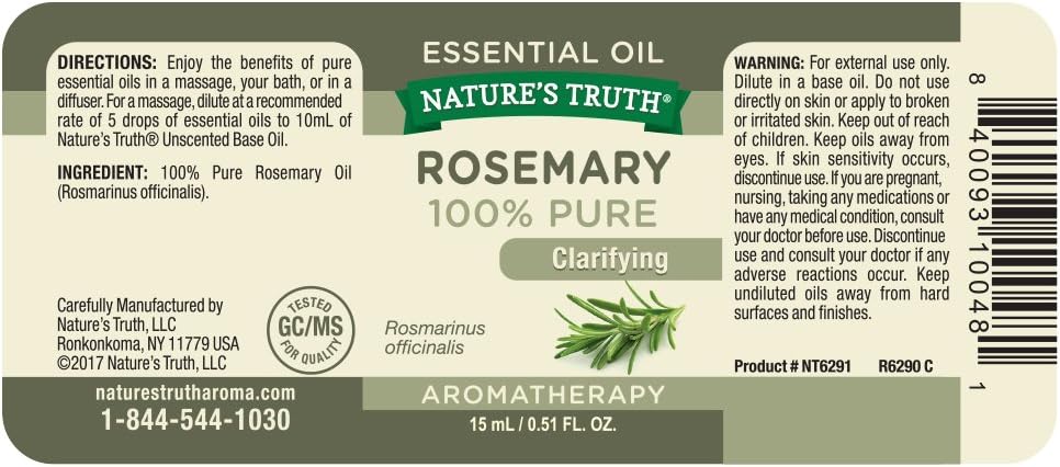 Nature's Truth Rosemary Essential Oil, 0.51 fl oz Q45024