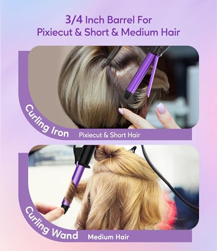 Travel Size Curling Iron Dual Voltage, 3/4 Inch Barrel, Ceramic Mini Hair Curler F39788