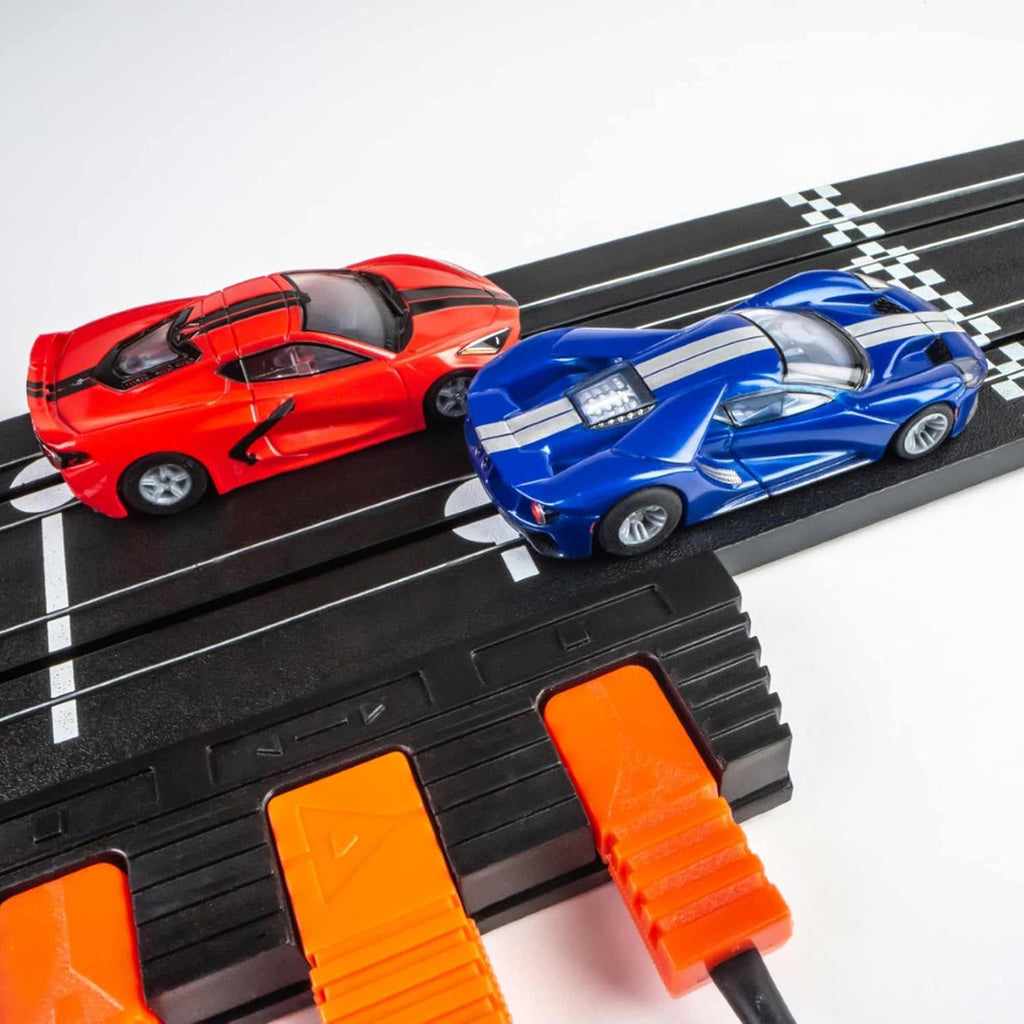 AFX/Racemasters Super Cars Set 15ft Track Mega G+ Chassis Tri-Pack HO Slot Racing J7090