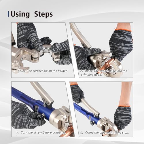 BANCHEE Hydraulic Crimping Tool for Copper Tube Fittings, 1/2 to 1-Inch Jaw Y49495