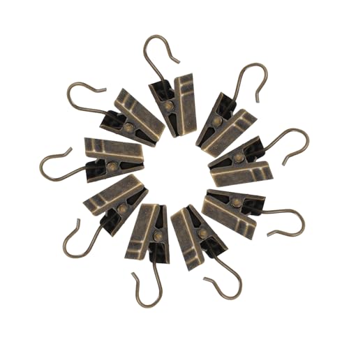 24pcs Small Curtain Clips Stainless Steel Hooks for Hanging Clip Photo Clips Awning Lights Curtain Clips for Camp Tent Light Photo Art Indoor Outdoor Halloween Christmas(White, 24)