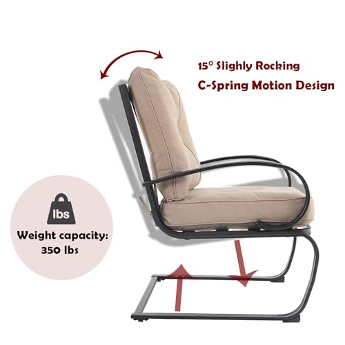 MFSTUDIO 2PCS Patio Bistro Dining Chairs with Removable Cushion, Red F546