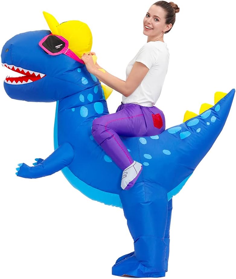 Inflatable Dinosaur Costume for Adults Halloween Funny Blow Up S952570