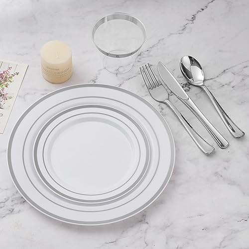 600PCS Gold Plastic Dinnerware Set for Party, Wedding P380