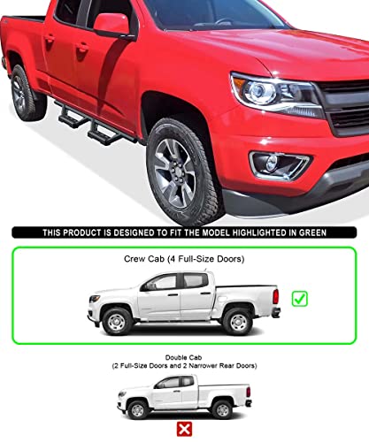 APS Stainless Steel Pocket Steps Running Boards for Chevy Colorado GMC Canyon 2015-2024 Crew Cab B3691