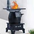 Outdoor Wood Burning Stove, Camping Wood Stove, Hot Tent Stove with Sectional Chimney Pipes, for Tent, Shelter, Hiking, Fishing, Heating and Cooking