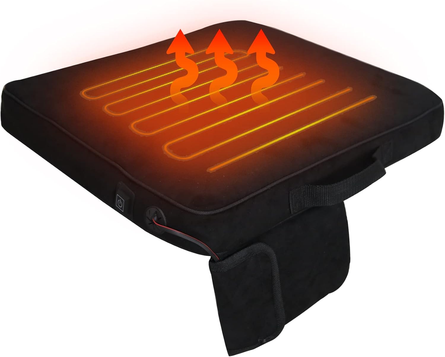 Portable Heated Seat Cushion with 3 Settings, Memory Foam for Camping, Office, Stadium N808