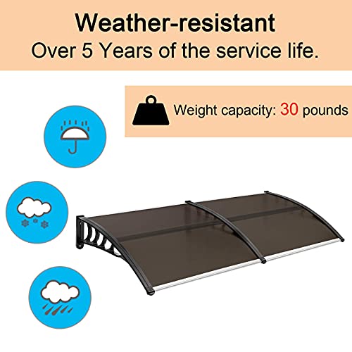 VINGLI Window Awning Door Canopy Exterior 30" x 40" Polycarbonate Cover V876