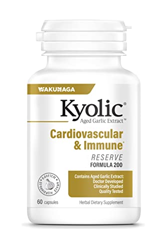 Kyolic Aged Garlic Extract Formula 200, Cardiovascular & Immune, Reserve 120 Capsules (Packaging May Vary)