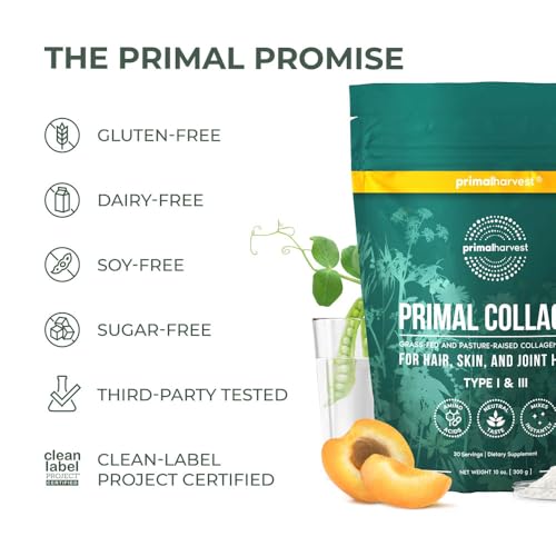 Primal Harvest Collagen Peptides Powder Type I & III, Unflavored, 10 Oz G591284