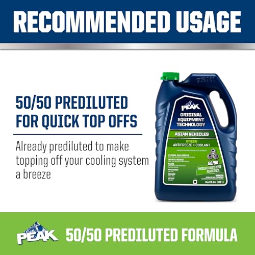 PEAK OET Extended Life Green Antifreeze/Coolant for Asian Vehicles, 1 Gal. A115324