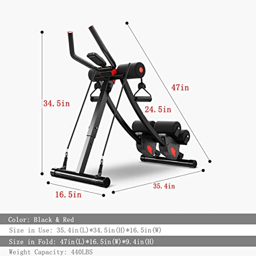 Adjustable Ab Trainer for Home Gym, Foldable Fitness Equipment H7924