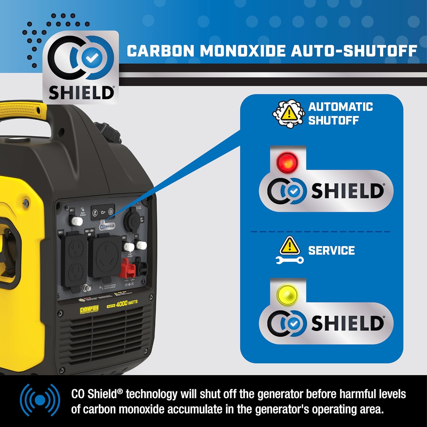 Champion Power Equipment 4000-Watt Portable Inverter Generator with CO Shield W8746