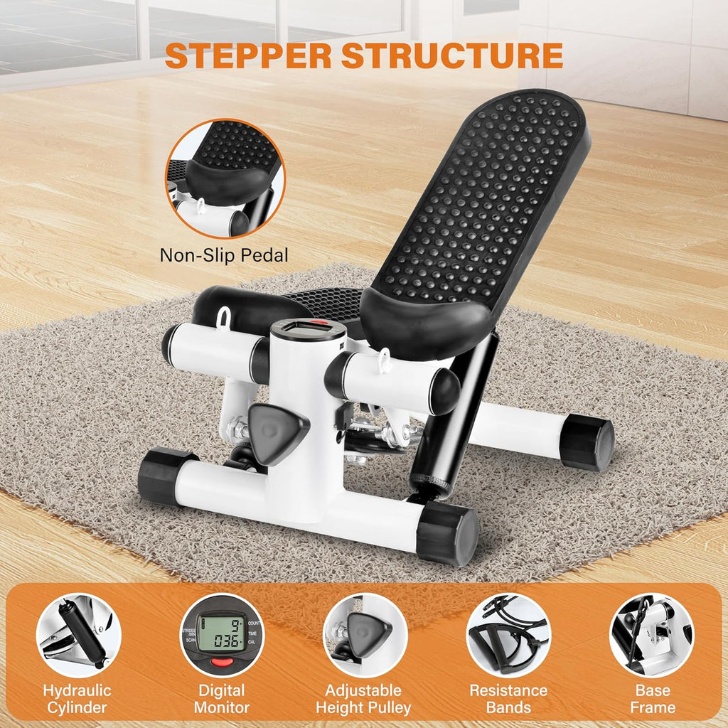 YSSOA Mini Stepper with Resistance Band, 120KG Load O356