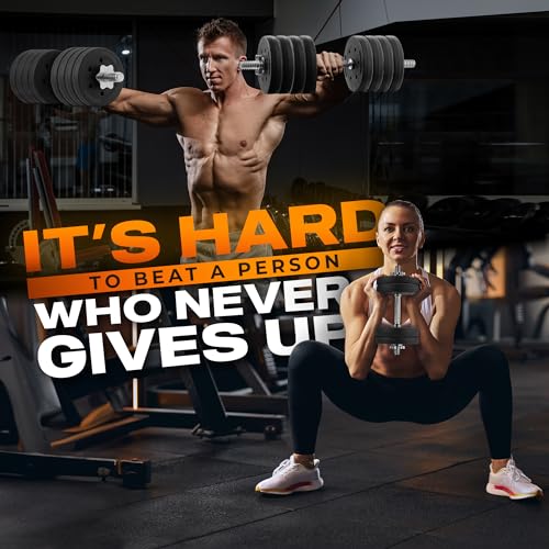 Yes4All Threaded Dumbbell Handles with Rubber Grip, Fit 1" Plates U8415