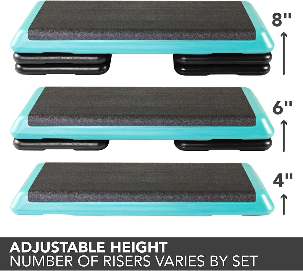 The Step Original Aerobic Platform with 4 Risers, Teal/Black C94995