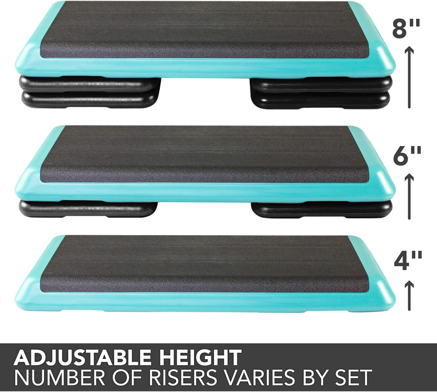 The Step Original Aerobic Platform with 4 Risers, Teal/Black C94995