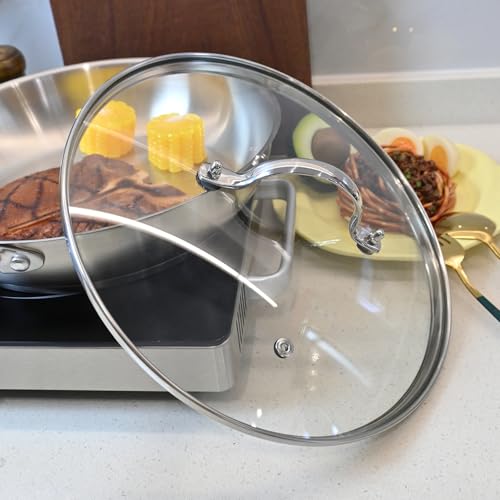 Antrader Tempered Glass Lid 9.5 Inch for Skillet Frying Pan Pot M306
