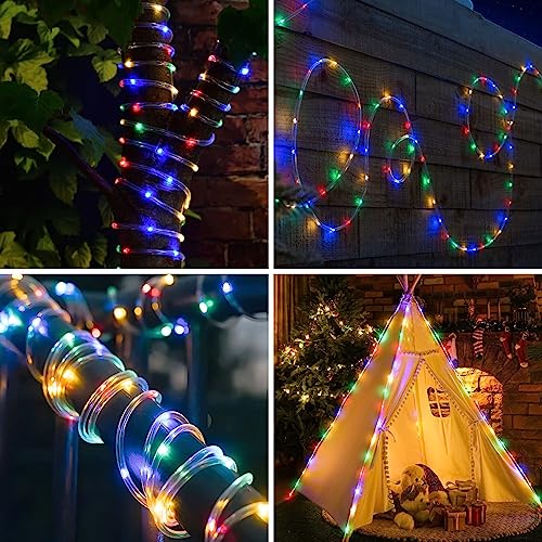Solar Outdoor Rope Lights 66ft 200LEDs Waterproof for Garden Decor K4283