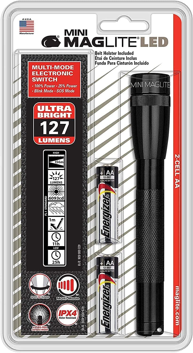 Mag Instrument Maglite Flashlight Aluminum 2 Aa Black Case