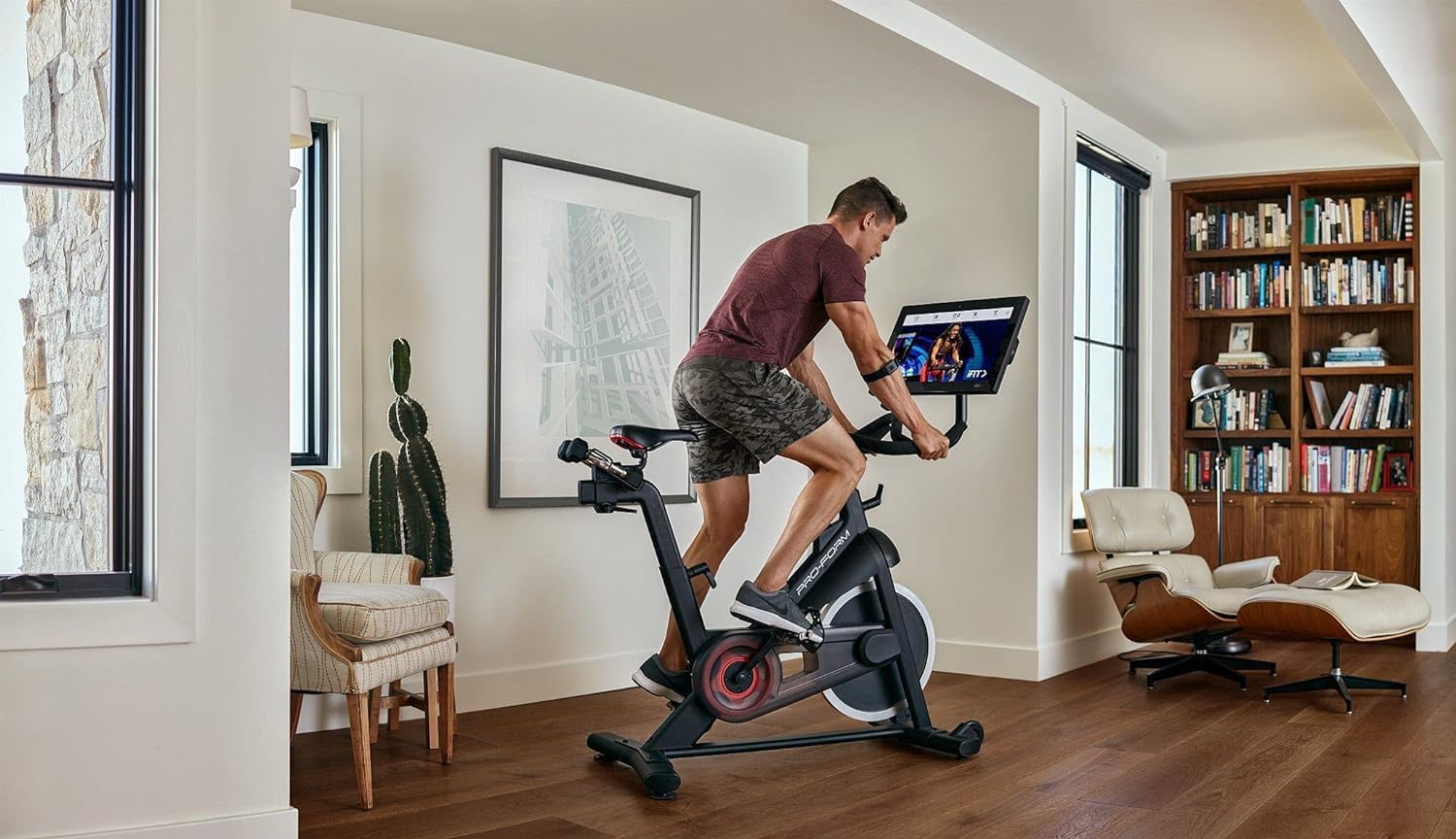 Proform Studio 22 Pro Exercise Bike with 22" HD Touchscreen and 24 Resistance Levels - Black J1539