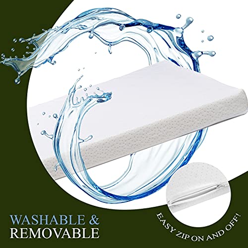 Organic Cotton Crib Topper 2-Inch Memory Foam Mattress Pad, Waterproof Washable Cover for Baby Crib & Toddler Bed G5165