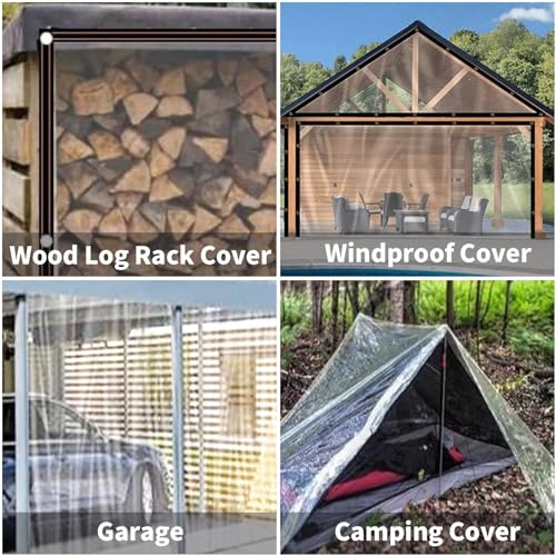 7x7 FT Clear Waterproof PVC Tarpaulin for Garden Pavilion W36389