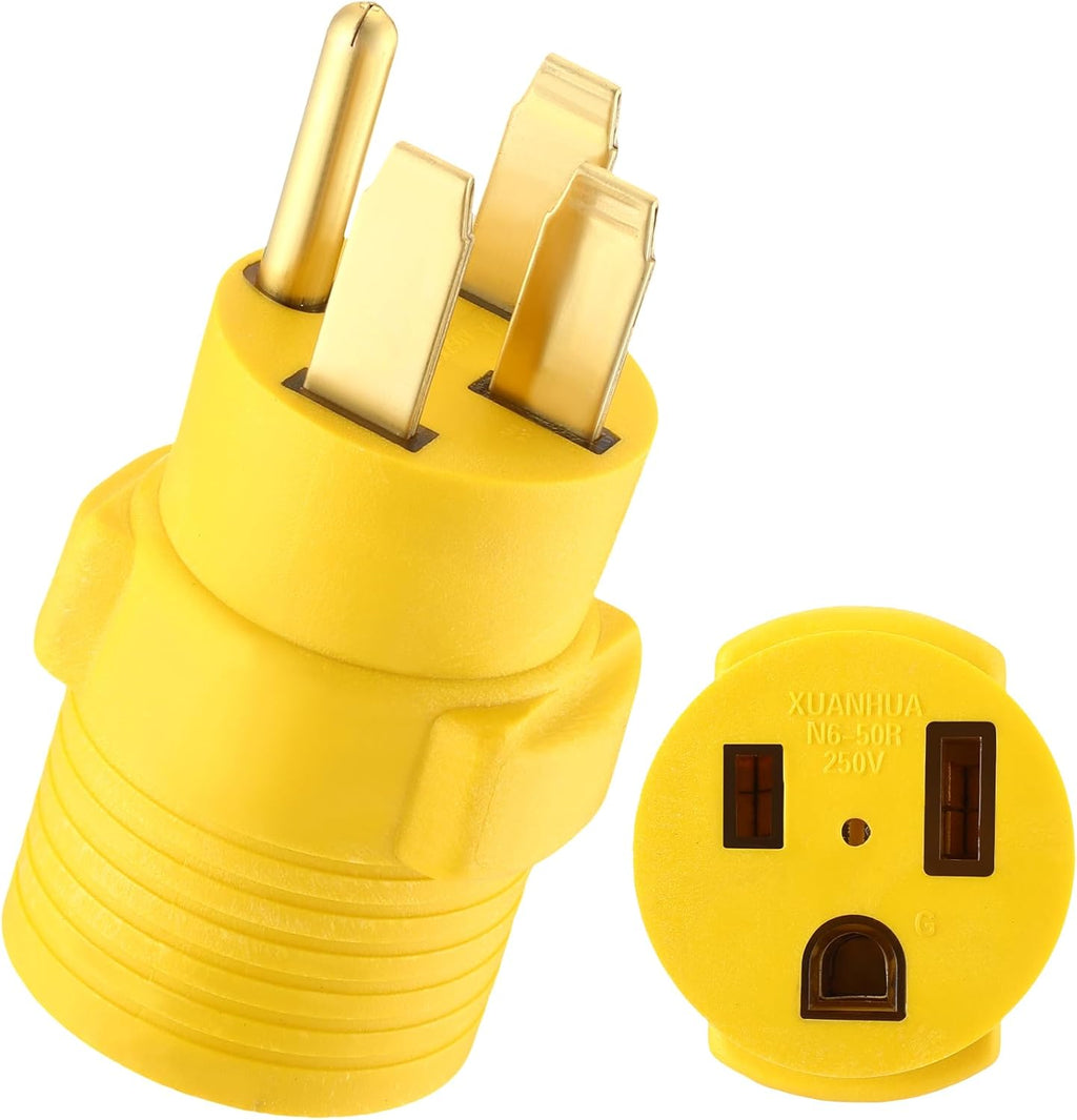 Welder Adapter, Compatible with NEMA 14-50P Male to 6-50R Female, 50 Amp 4 Prong to 3 Prong Welder Power Adapter, Generator Welder Dryer EV Charger Power Cord Adapter Connector