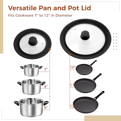 Universal Stainless Steel Pan Lid with Clear Window for Pots, Skillets, Woks E15087