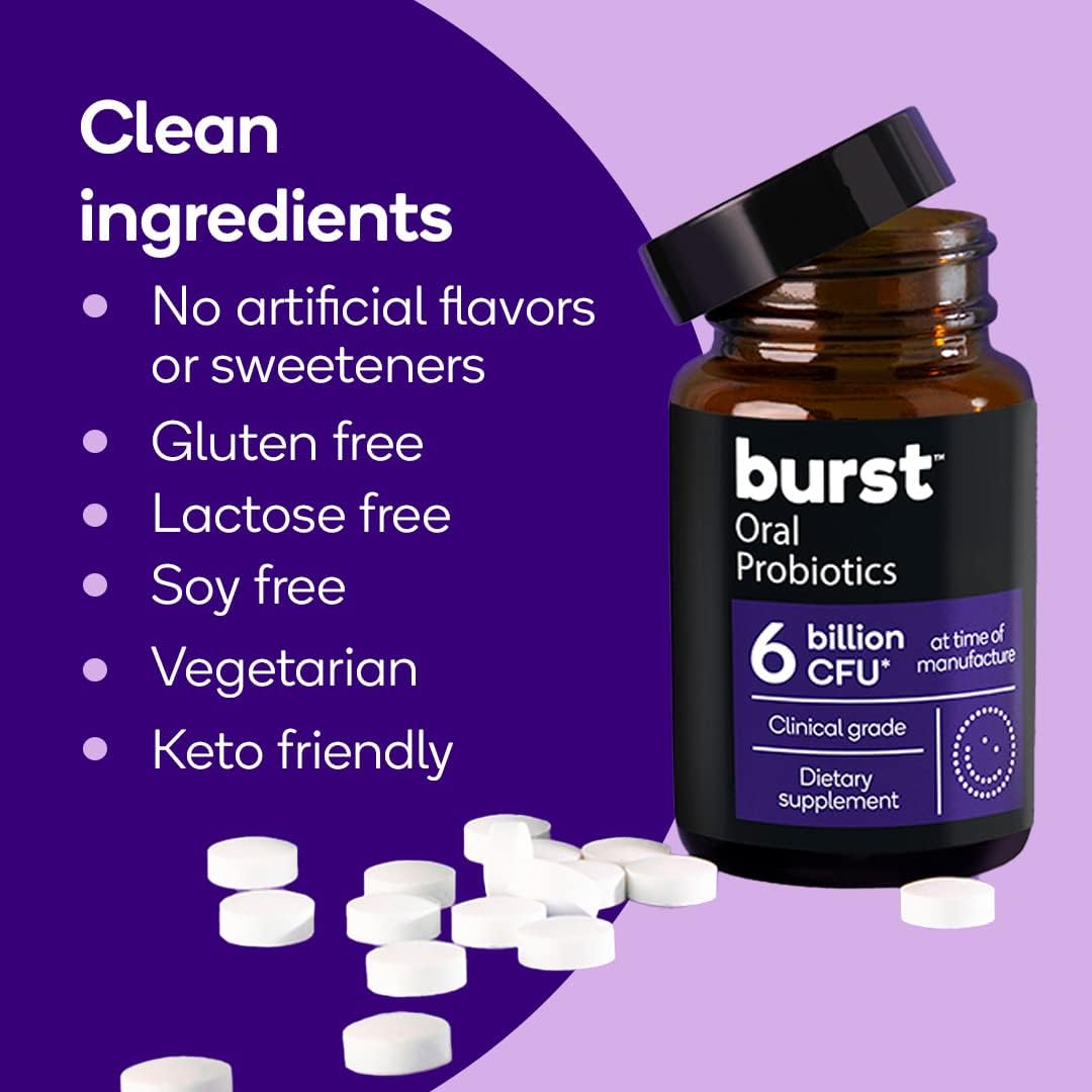 Burst Oral Probiotic Chewable Mint for Bad Breath Support, 45 Count C880710
