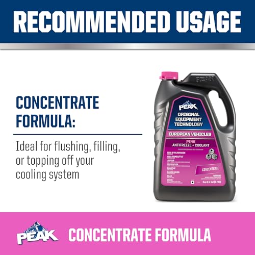 PEAK OET Extended Life Pink Antifreeze/Coolant for European Vehicles, 1 Gal. T5034