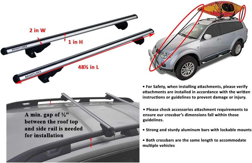 BRIGHTLINES Cross Bars Roof Racks for 2014-2022 Jeep Cherokee P7304