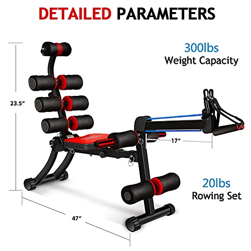 BODY RHYTHM 22 in 1 Wonder Master Core & Abdominal Workout Equipment, Foldable Rowing Machine G7725