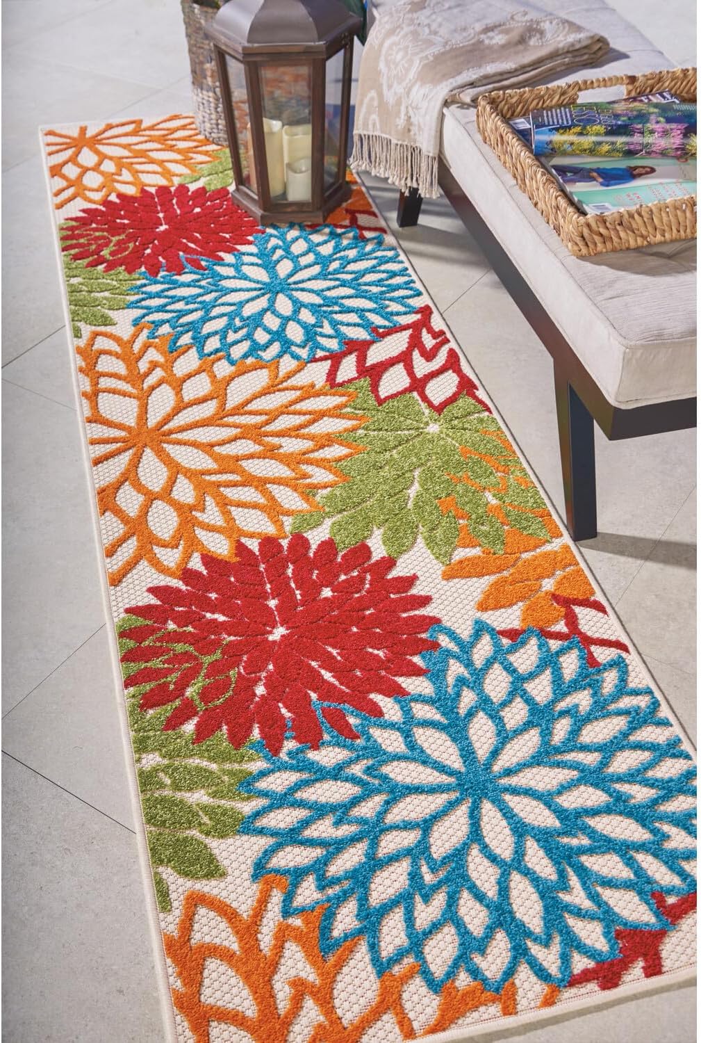 Nourison Aloha Indoor/Outdoor Green 2'3" x 8' Area Rug E2804