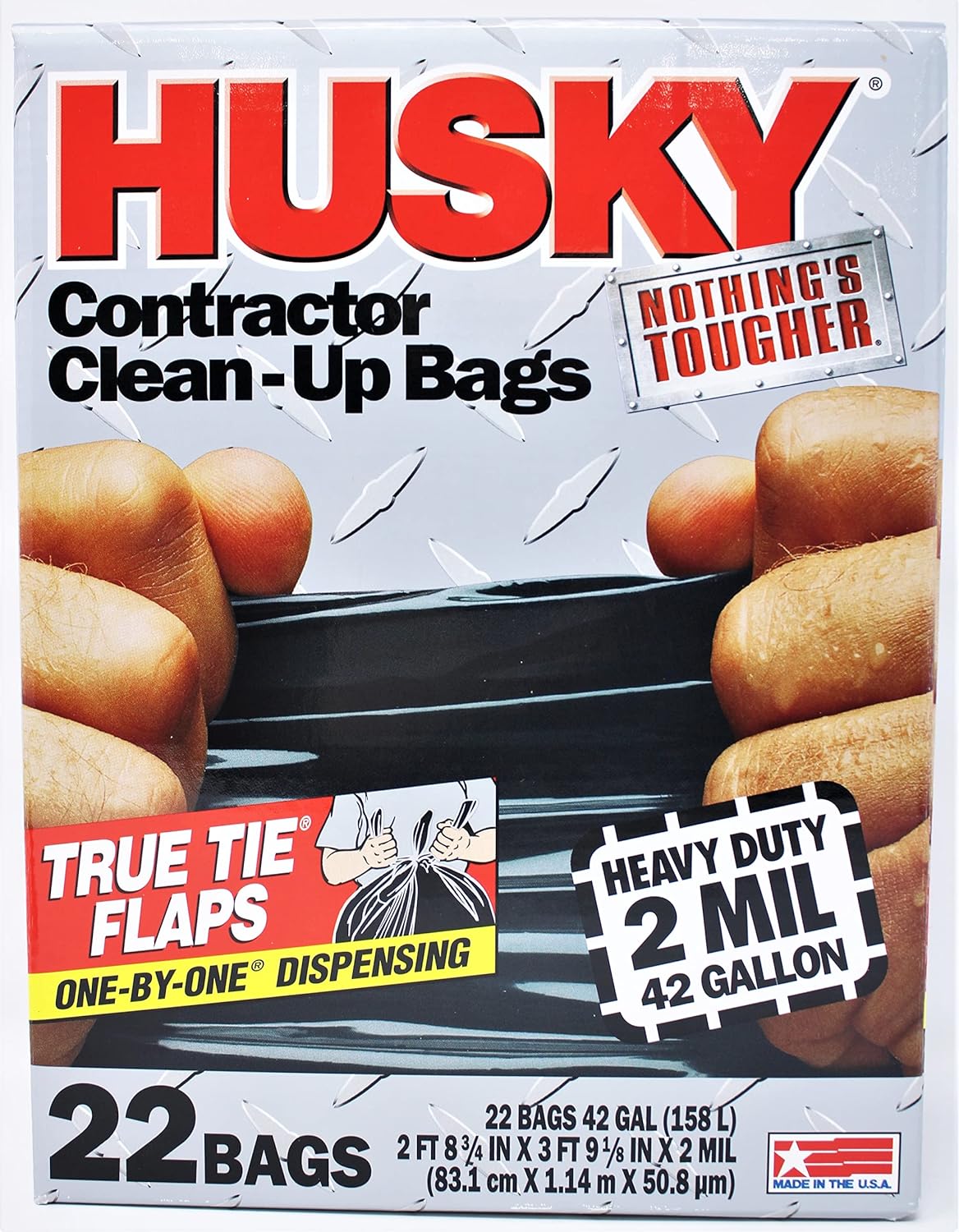 Husky Heavy Duty Contractor Clean-Up Bag, 42 gal, Black T287490