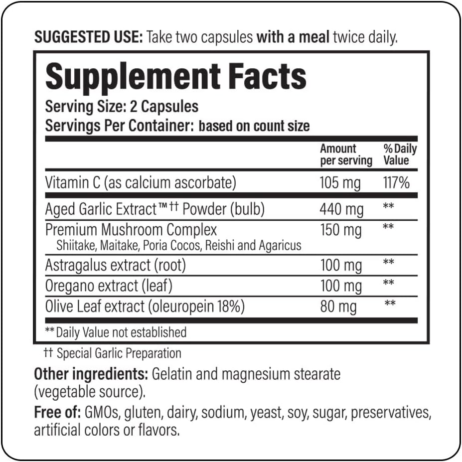 Kyolic Aged Garlic Extract Formula 103 Immune Support, 200 Capsules I1039