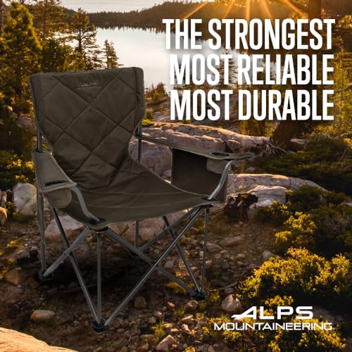 ALPS Mountaineering King Kong Camping Chair with Mesh Cup Holder and Pocket, Foldable Steel Frame C289