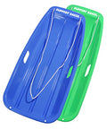 Downhill Sprinter Flexible Kids Toddler Plastic Cold-Resistant Toboggan Snow Sled with Pull Rope and Handles -35 Inch- (2 Pack)