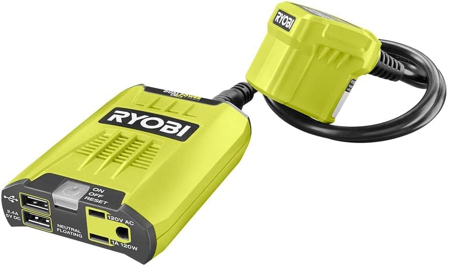 RYOBI 18V ONE+ 120 Watt Automotive Power Inverter RYI120AVNM O363