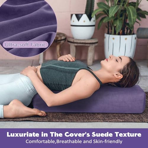 Yoga Bolster Pillow with Washable Suede Cover, 27"x10"x5.5" W275714