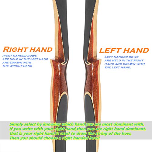 54" Traditional Laminated Recurve Bow for Hunting & Target, 15-55 lbs H931
